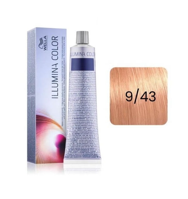 Wella illumina color Farba do włosów 60ml 9/43 złoto-miedziany rozświetlony blond