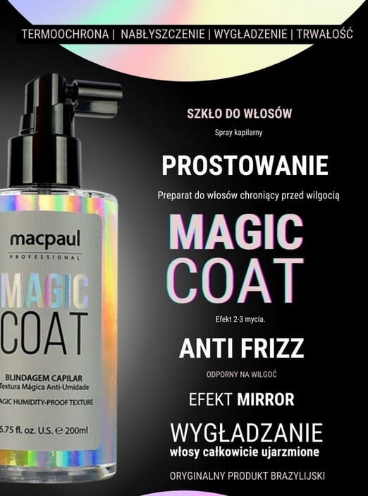 Macpaul magic coat Spray termoaktywny szkło do włosów 100ml