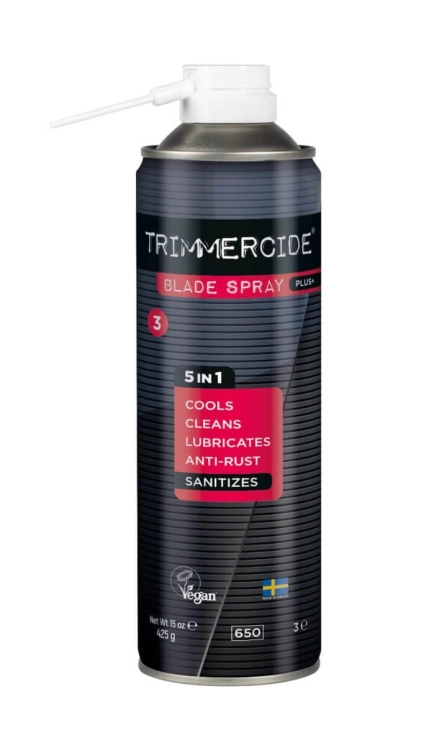 Trimmercide blade spray plus+ Spray do dezynfekcji i konserwacji sprzętu fryzjerskiego 425g