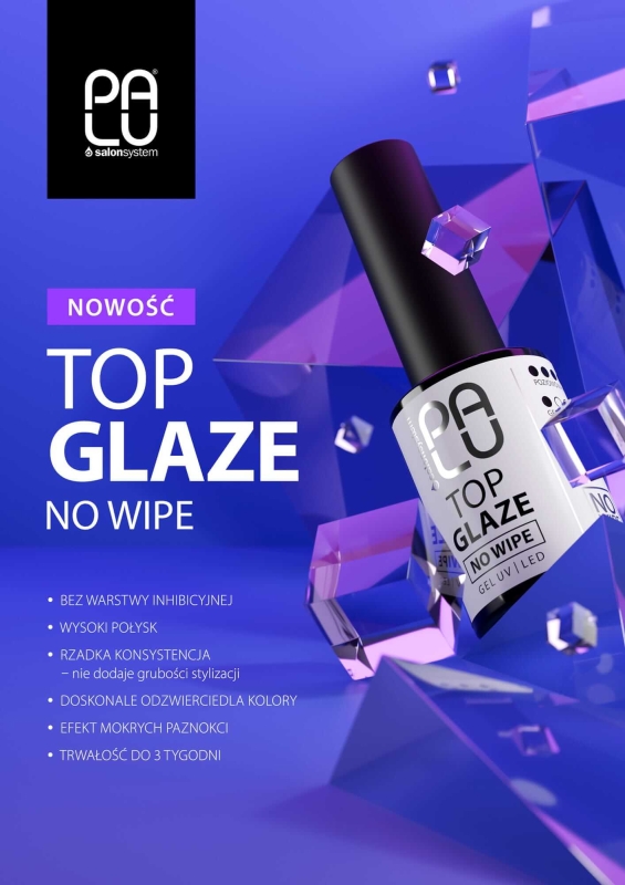 Palu top glaze no wipe Top do paznokci hybrydowych 11g
