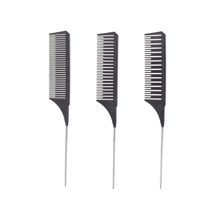 Fox balayage set Zestaw 3 grzebieni do balejażu czarne
