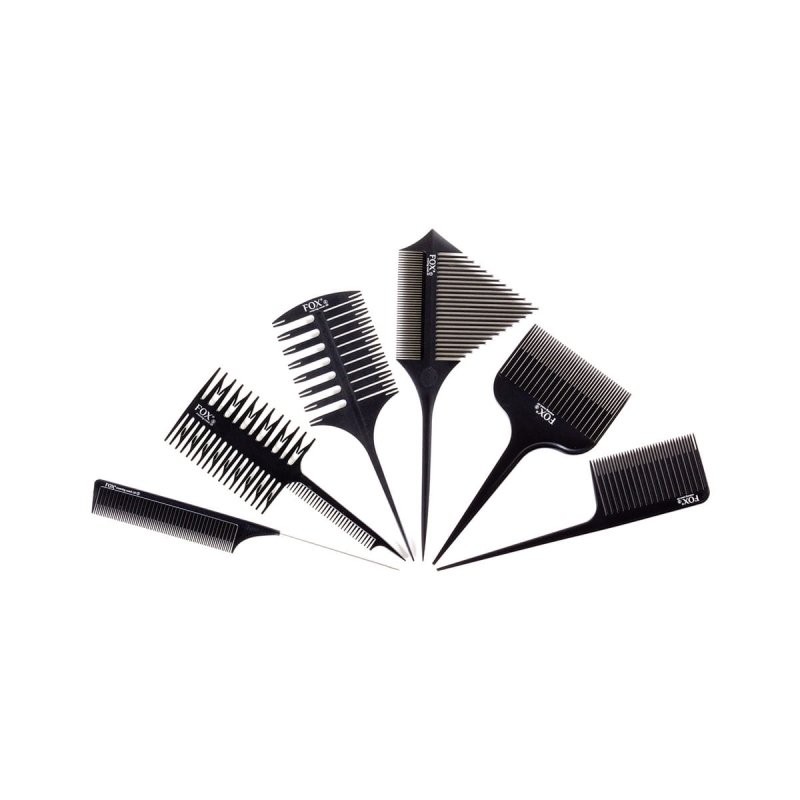 Fox weaving comb 3D Zestaw 6 grzebieni do pasemek i balejażu
