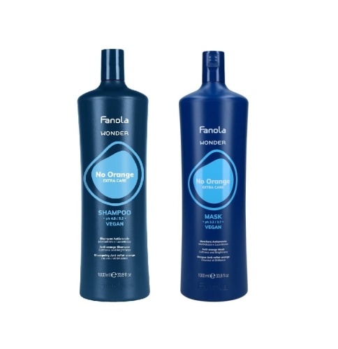 Fanola No Orange Zestaw do ochładzania ciemnych włosów Szampon i Maska 2x1000ml 