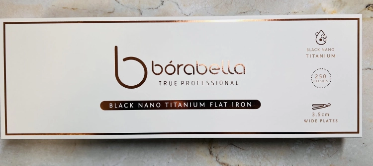 Borabella black nano titanium Prostownica tytanowa do włosów