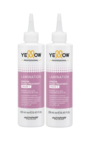 Yellow lamination keratin glass Zestaw do laminacji włosów 2x250ml