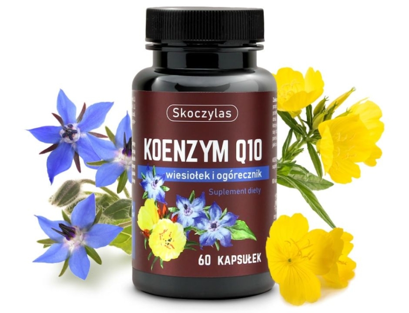 Skoczylas Koenzym Q10, wiesiołek i ogórecznik Suplement diety 60 kapsułek