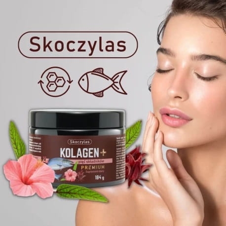 Skoczylas Kolagen z łososia + pięć składników premium Suplement diety 184g