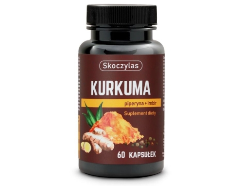 Skoczylas Kurkuma, piperyna, imbir, resweratrol i kwercetyna Suplement diety 60 kapsułek