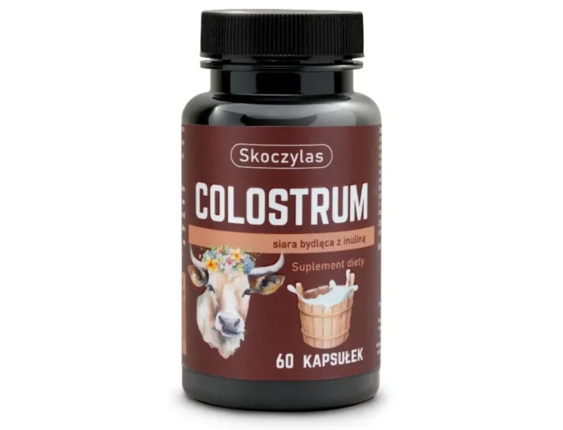 Skoczylas Colostrum Siara bydlęca z inuliną Suplement diety 60 kapsułek
