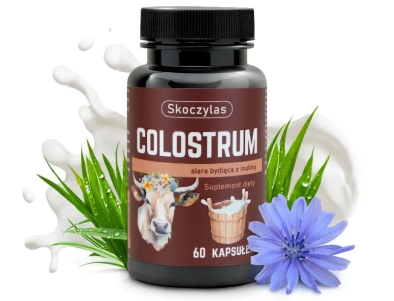 Skoczylas Colostrum Siara bydlęca z inuliną Suplement diety 60 kapsułek