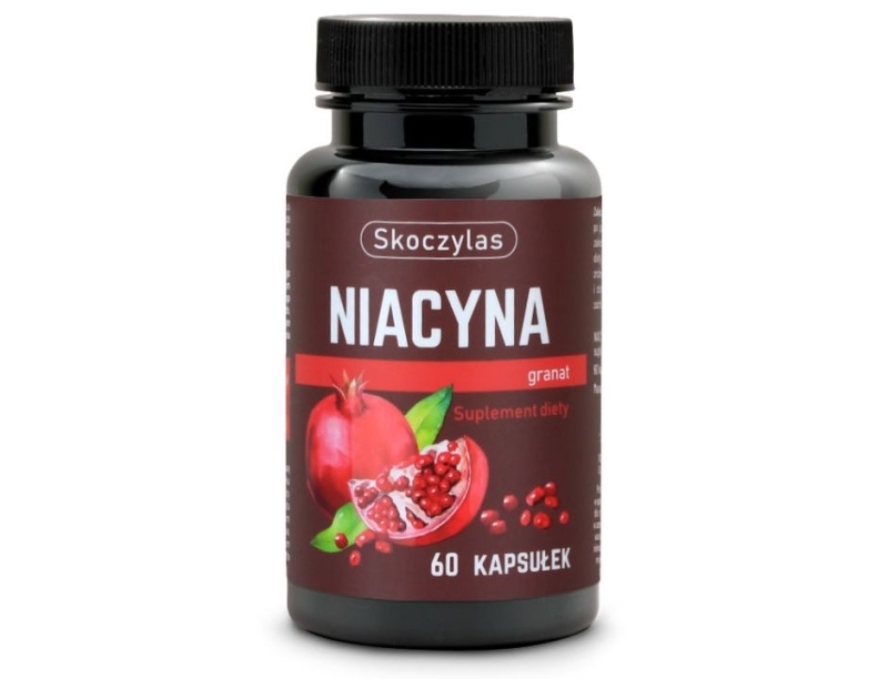 Skoczylas Niacyna z granatem Suplement diety 60 kapsułek