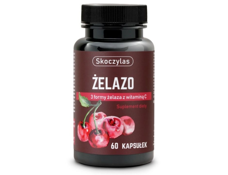 Skoczylas Żelazo 3 formy z witaminą C Suplement diety 60 kapsułek