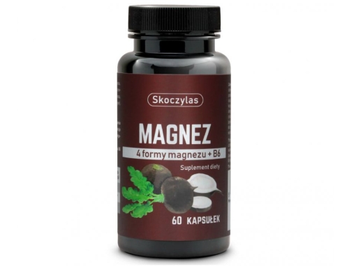 Skoczylas Magnez 4 formy + B6 czarna rzepa Suplement diety 60 kapsułek