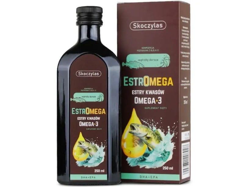 Skoczylas Estromega rybie kwasy omega 3 dha+epa Suplement diety 250ml