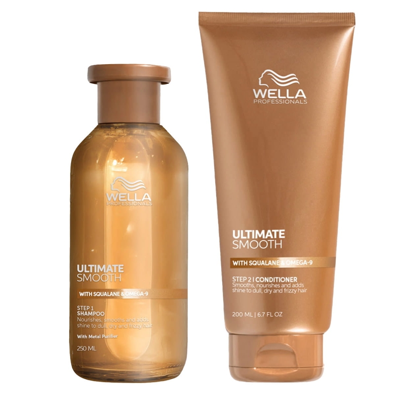 Wella ultimate smooth Zestaw wygładzający do włosów suchych i puszących szampon 250ml odżywka 200ml