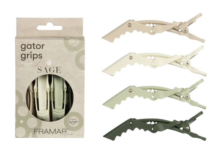 Framar gator grips sage Klipsy do włosów 4 sztuki