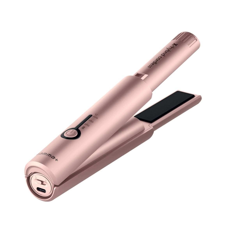 Gamma Piu x hybrid cordless Bezprzewodowa prostownica do włosów różowa.jpg