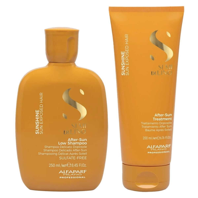 Alfaparf sdl sunshine Zestaw do włosów na słońce Szampon 250ml odżywka 200ml.jpg