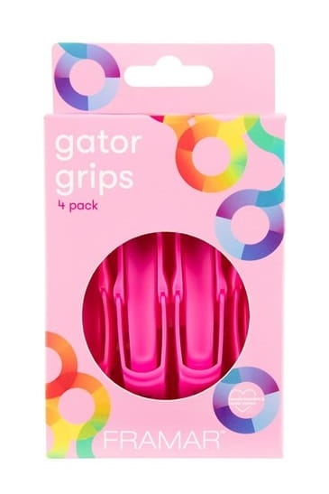 Framar gator grips pink Klipsy do włosów 4 sztuki różowe