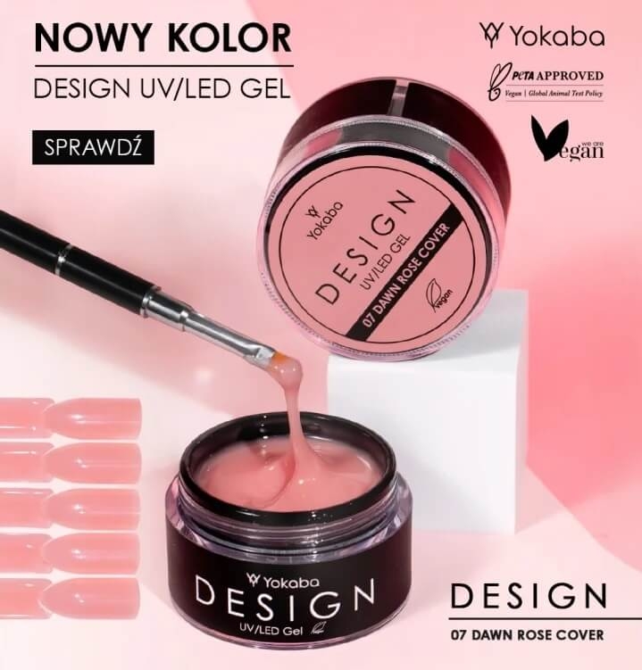 Yokaba 07 dawn rose cover design uv/led Żel samopoziomujący do paznokci 50ml