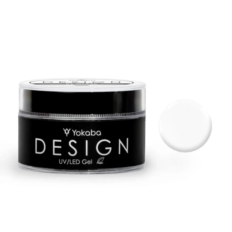Yokaba 02 snow white design uv/led Żel samopoziomujący do paznokci biały 50ml