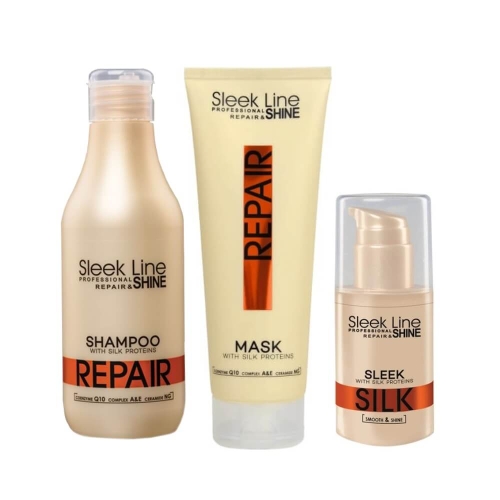 Stapiz Sleek Line Repair Zestaw do włosów zniszczonych Szampon 300ml + Maska 250ml + Odżywka 30ml.jpg