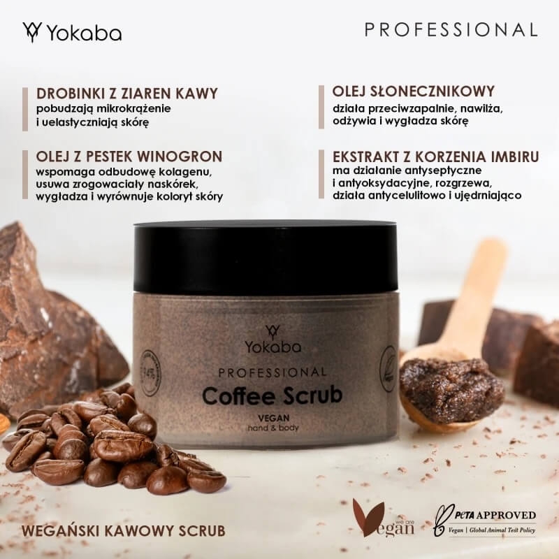Yokaba coffee scrub hand&body Kawowy peeling do ciała i dłoni 200g