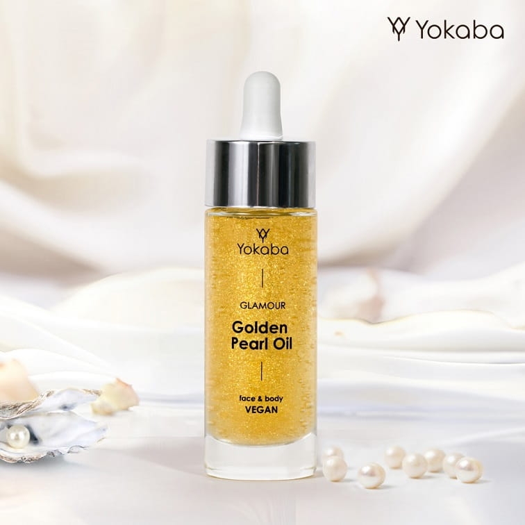 Yokaba glamour golden pearl oil face&body Olejek ze złotymi drobinkami do twarzy i ciała 30ml