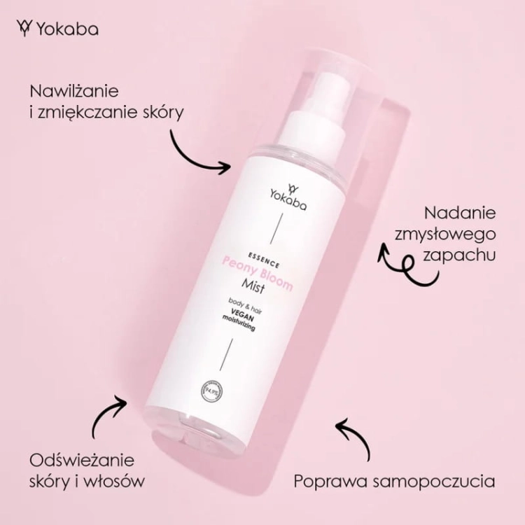 Yokaba peony bloom mist body&hair Nawilżająca mgiełka do ciała i włosów 200ml