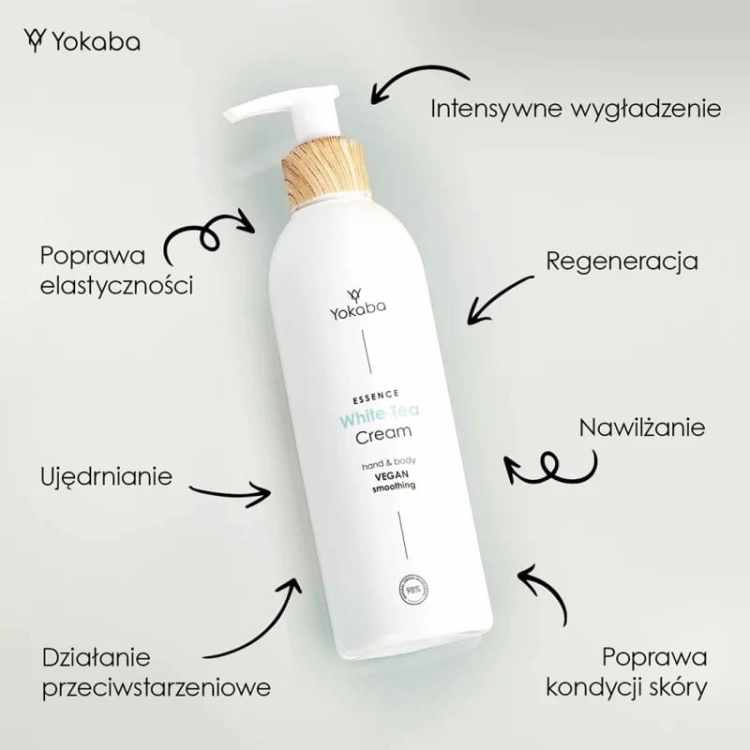 Yokaba white tea cream hand&body Wygładzająco nawilżający krem do ciała i dłoni 240ml
