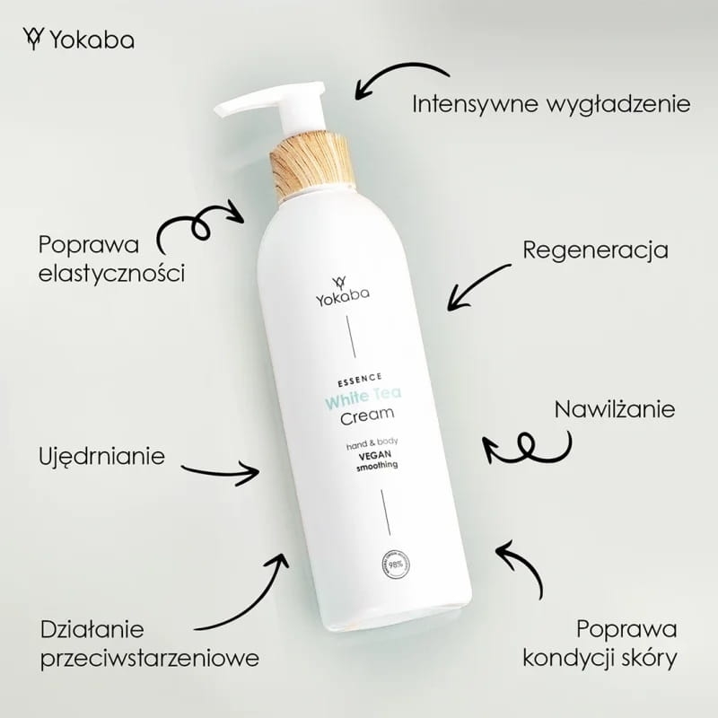 Yokaba white tea cream hand&body Wygładzająco nawilżający krem do ciała i dłoni 240ml