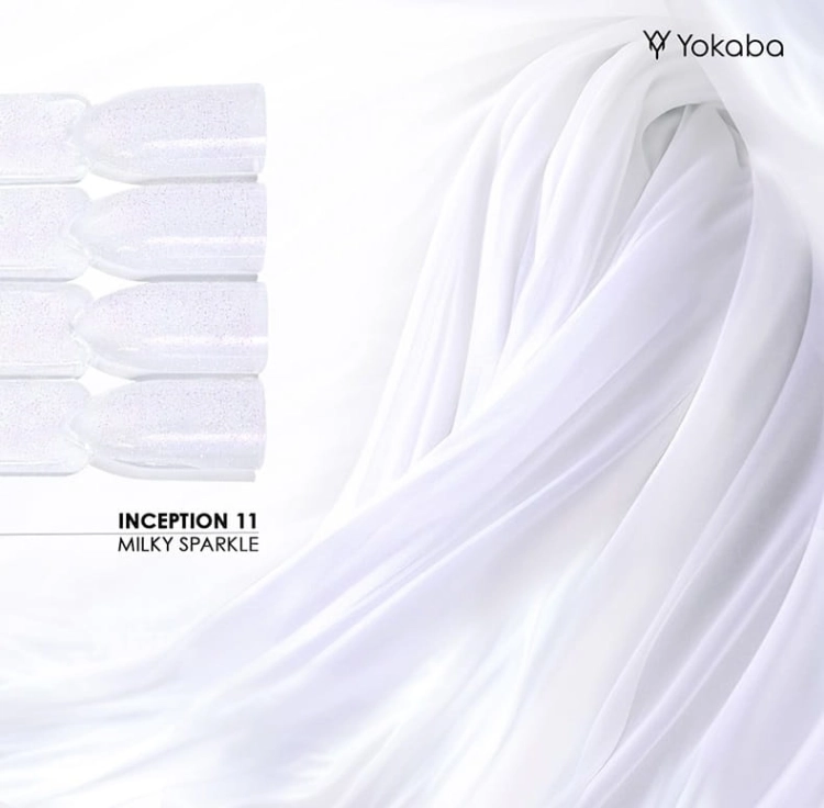 Yokaba inception Samopoziomujący żel do paznokci z pędzelkiem 11 milky sparkle 30ml