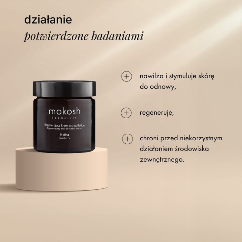 Mokosh Regenerujący krem do twarzy anti-pollution malina 60ml