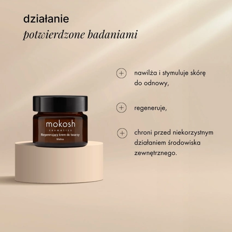 Mokosh Regenerujący krem do twarzy anti-pollution malina mini 15ml