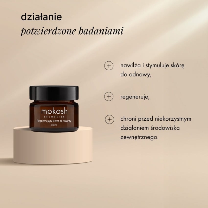 Mokosh Regenerujący krem do twarzy anti-pollution malina mini 15ml