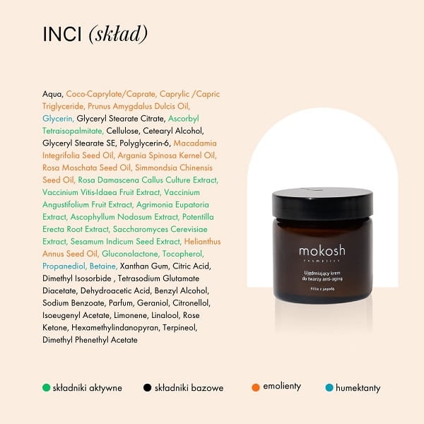 Mokosh Ujędrniający krem do twarzy anti-aging róża z jagodą 60ml