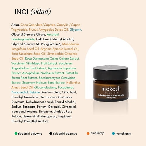 Mokosh Ujędrniający krem do twarzy anti-aging róża z jagodą mini 15ml