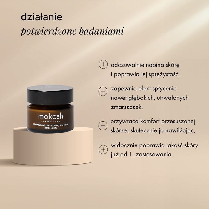 Mokosh Ujędrniający krem do twarzy anti-aging róża z jagodą mini 15ml