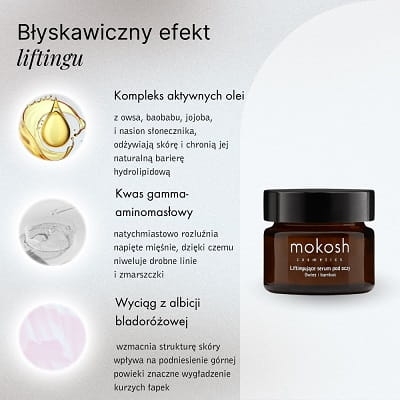 Mokosh Liftingujące serum pod oczy owies i bambus 15ml