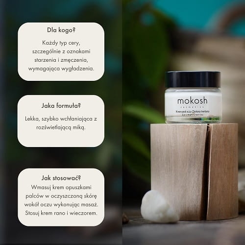 Mokosh Korygujący krem pod oczy zielona herbata mini 15ml