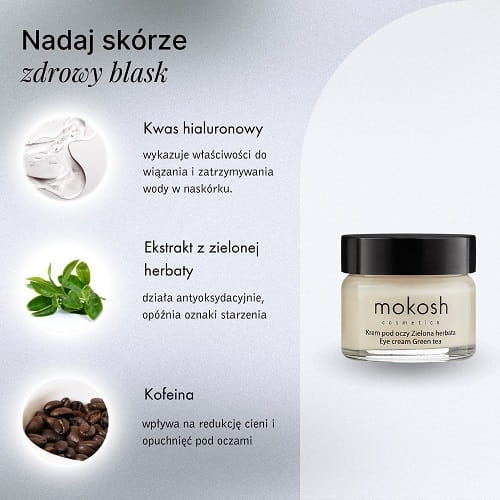 Mokosh Korygujący krem pod oczy zielona herbata mini 15ml