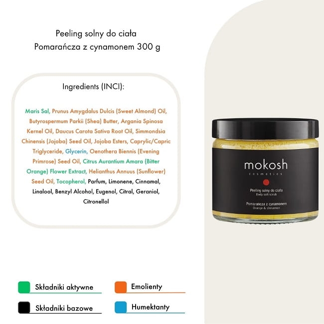 Mokosh Peeling solny do ciała pomarańcza z cynamonem 300g