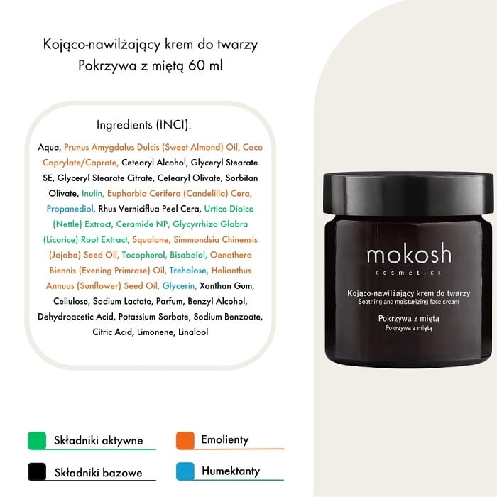 Mokosh Kojąco nawilżający krem pokrzywa z miętą 60ml
