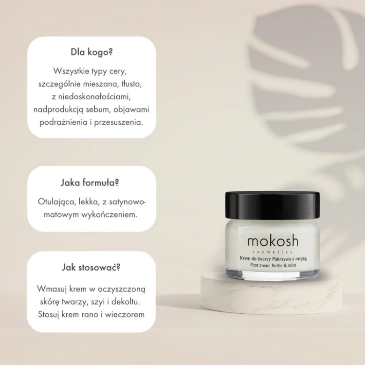Mokosh Kojąco nawilżający krem pokrzywa z miętą 15ml