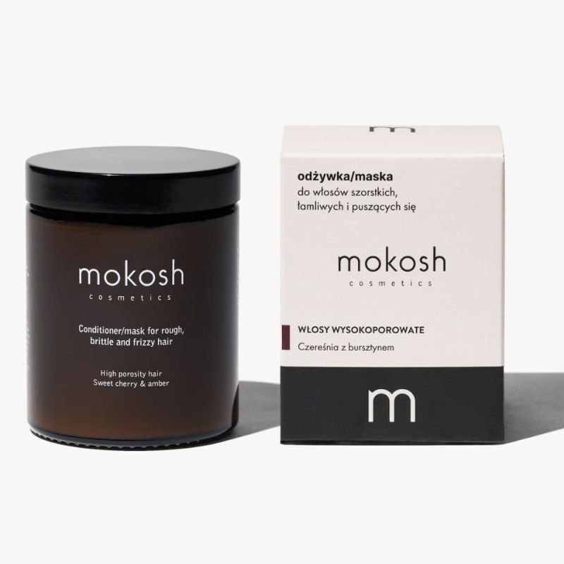 Mokosh Odżywka maska do włosów szorstkich łamliwych puszących czereśnia z bursztynem 180ml