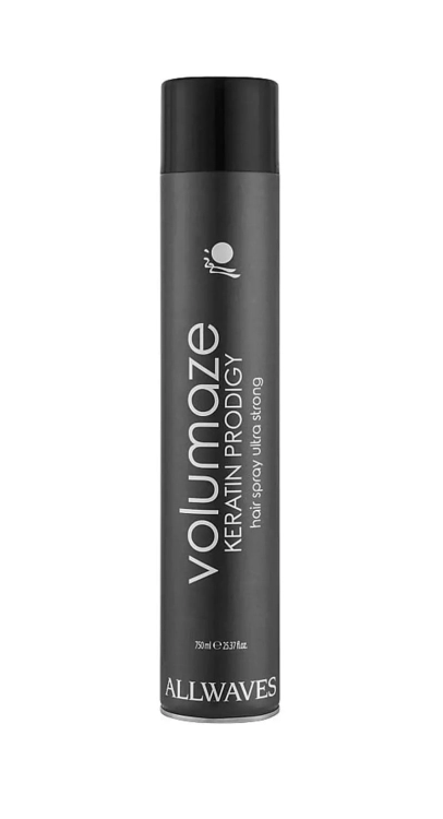 Allwaves Volumaze keratin prodigy Mocny lakier do włosów na objętość 750ml