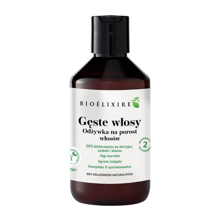 Bioelixire Gęste włosy Stymulująco kondycjonująca odżywka wegańska przeciw wypadaniu włosów 300ml.jpg