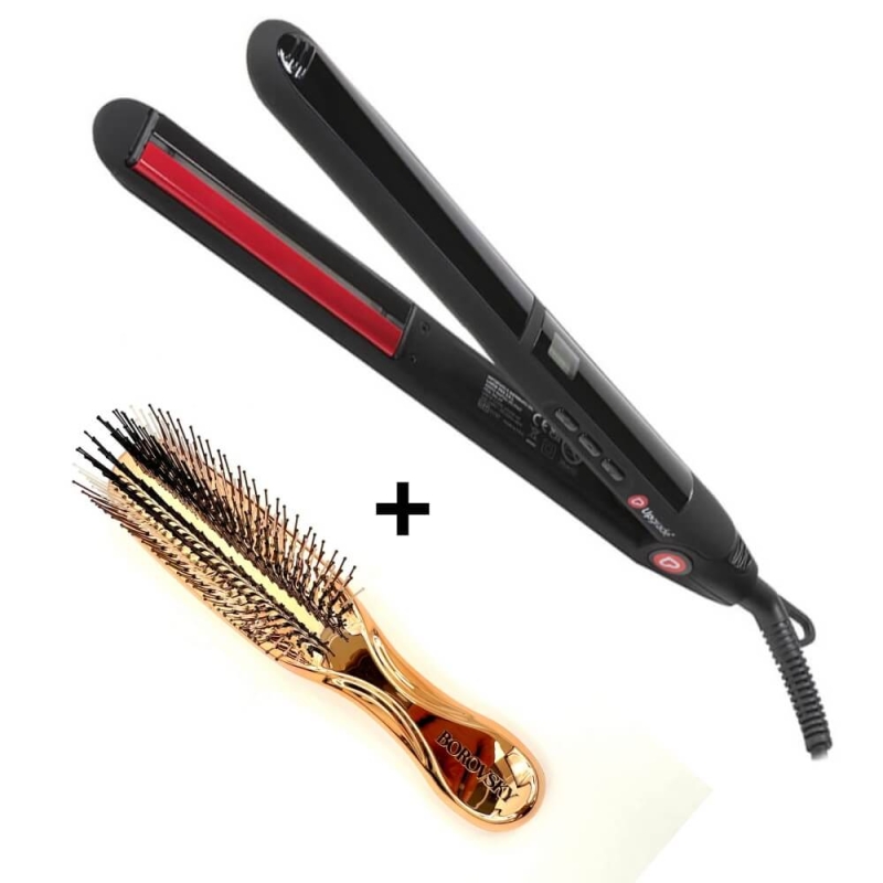 Upgrade infrared slim Prostownica do włosów z technologią podczerwieni + szczotka Borovsky scalp champagne.jpg