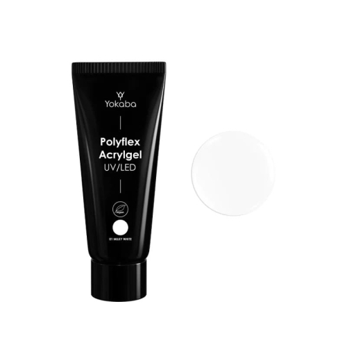 Yokaba acrylgel polyflex Akrylożel do paznokci 01 milky white 60g