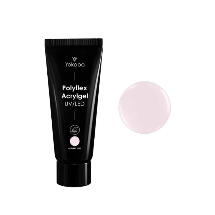 Yokaba acrylgel polyflex Akrylożel do paznokci 03 milky pink 60g